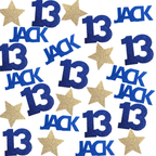 13th birthday confetti scattered on party table for teen milestone birthday celebration