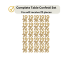 Complete set of 1976 class reunion confetti pieces for party table decor