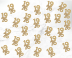1976 class reunion confetti scattered on party table for Class of 1976 reunion decor