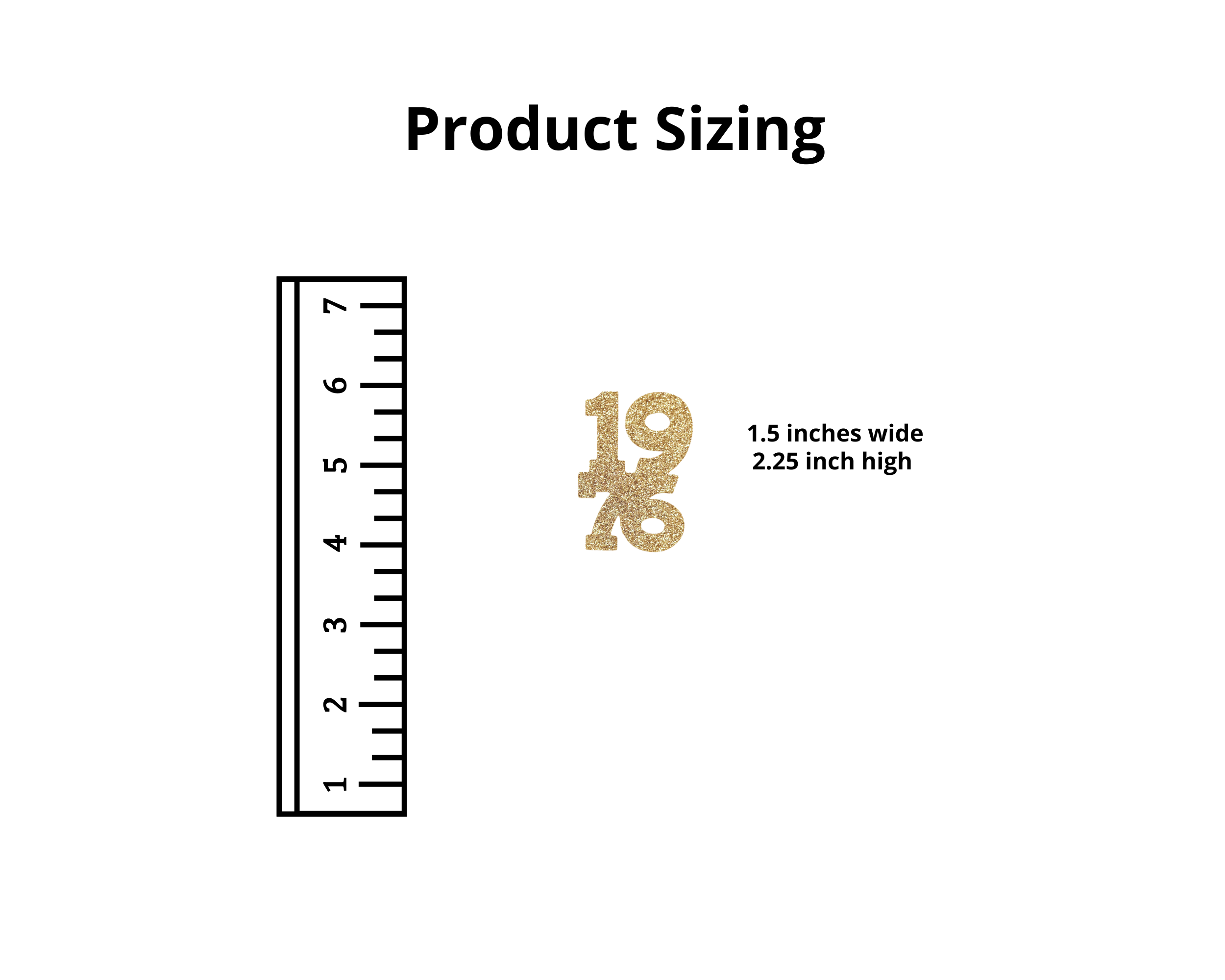 1976 class reunion confetti sizing guide showing different confetti piece sizes