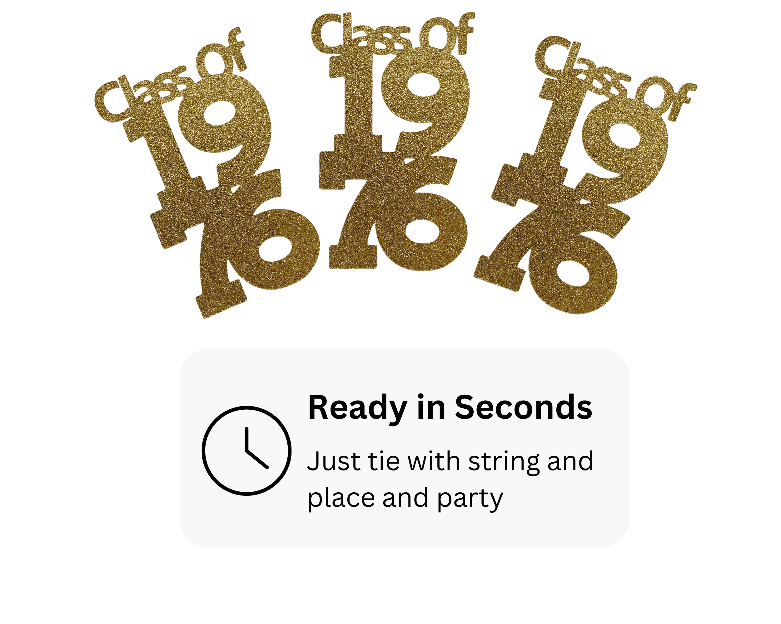 Class of 1976 reunion favor tag ready to attach in seconds for party setup