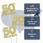 Class reunion map themed centerpiece stick design for 50th anniversary celebration