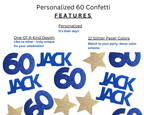 Features of 60th birthday confetti from ZeeBestCelebrations party supplies
