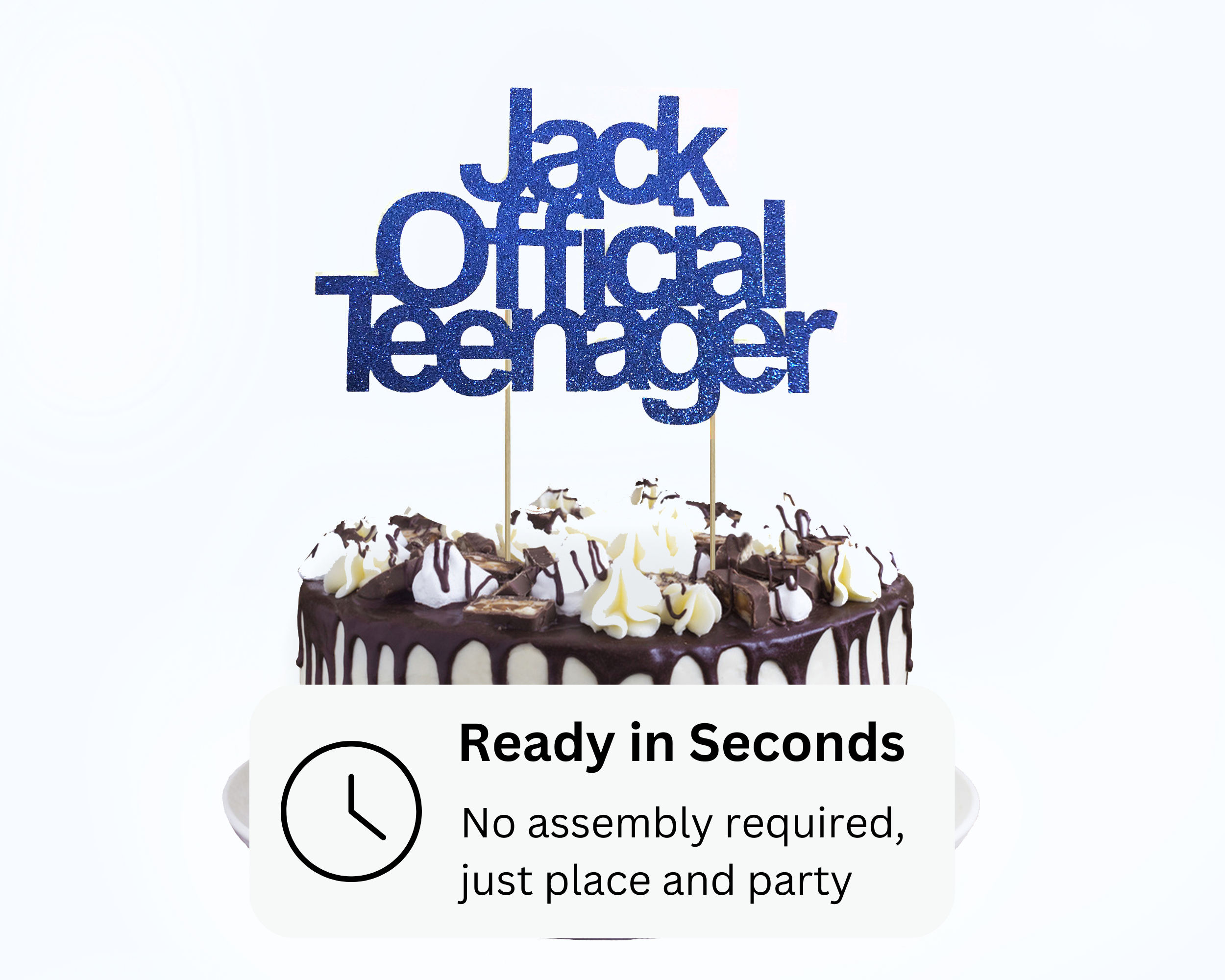 13th birthday cake topper ready to insert in seconds for birthday party setup